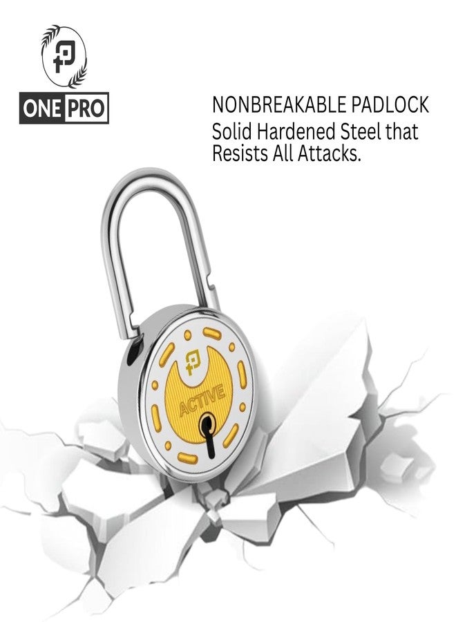 ONEPRO قفلان صغيران الحجم من Active Special، 6 مفاتيح متطابقة، 52 مم - 7 أذرع، قفل مزدوج بطلاء كروم فضي (عبوة من قطعتين) - Image 4